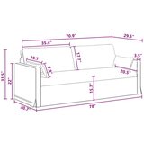 SOFA 2 pcs Svijetlo siva Metal | shoptok.hr