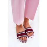 Boto Patterned Flat Sandals Women Bordeaux Leysi | shoptok.hr