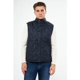 River Club Men's Water and Windproof High Neck Quilted Patterned Vest cene
