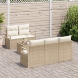 vidaXL 6-delni set vrtnih sof z blazinami bež poli ratan | Shoptok.si