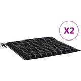  Jastuci za vrtne stolice 2 kom crni karirani 40x40x4 cm tkanina | shoptok.hr