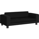 vidaXL Otroški kavč s stolčkom za noge črna 100x50x30 cm žamet | Shoptok.si