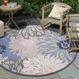 Lesnina XXXL PREPROGA ZA ZUNANJO UPORABO Floral 120 cm tkano modra, siva | Shoptok.si