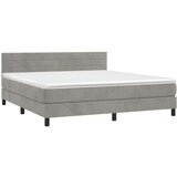  Krevet s oprugama i madracem svjetlosivi 180x200 cm baršunasti | shoptok.hr