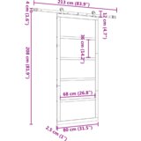 vidaXL Drsna vrata Rjava 80 x 208 cm Trdna borovina | Shoptok.si