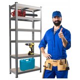  Polica s 6 razina 222 x 110 x 50 cm (nosivost 1050 kg) - siva | shoptok.hr