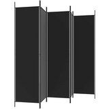Sobna pregrada s 5 panela crna 250x200 cm od tkanine | shoptok.hr