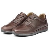 Ducavelli Lion Men's Genuine Leather Plush Shearling Casual Shoes Brown. Cene
