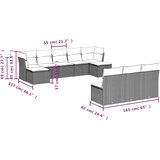  10-dijelni set vrtnih sofa s jastucima bež od poliratana | shoptok.hr