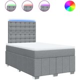 vidaXL Boxspring postelja z vzmetnico svetlo siva 120x190 cm blago | Shoptok.si