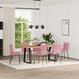 vidaXL jedilni stoli 6 kosov roza žamet, (21822195) | Shoptok.si