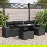 vidaXL 6-dijelni set vrtnih sofa s jastucima crni od poliratana | shoptok.hr