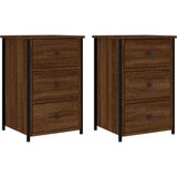 Maison Chic Dvo delni komplet Nočne omarice - Nočne mize rjav hrast 40x36x60 cm inženirski les, (21689413) | Shoptok.si