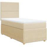vidaXL Krevet s oprugama i madracem krem 100 x 200 cm od tkanine | shoptok.hr