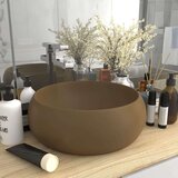  Luksuzni okrugli umivaonik mat krem 40 x 15 cm keramički | shoptok.hr