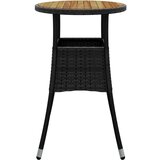  Vrtni stol Ø 60 x 75 cm od bagremovog drva i poliratana crni | shoptok.hr