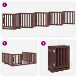  Vrata za pse s vratašcima 9 panela sklopiva 450 cm drvo topole Smeđa 50 x 60 x 2 cm | shoptok.hr