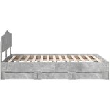 Krevetna konstrukcija s ladicama Betonski sivi 140 x 190 cm Siva 196 x 143 x 90 cm | shoptok.hr