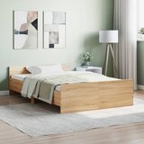 vidaXL Posteljni okvir z vzglavjem in vznožjem sonoma hrast 120x200 cm Cene