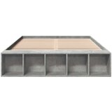  Posteljni okvir betonsko siv 135x190 cm inženirski les | Shoptok.si