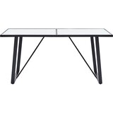  Blagovaonski stol bijeli 160 x 80 x 75 cm od kaljenog stakla - Bijela 160 x 80 x 75 cm 1 | shoptok.hr