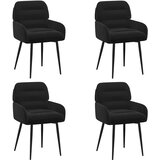 vidaXL Trpezarijske stolice 4 kom. Baršun Crna 59 x 59 5 x 90 cm - Crna 4 | shoptok.hr