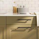  Ručke za ormarić 20 kom crne 160 mm od nehrđajućeg čelika | shoptok.hr