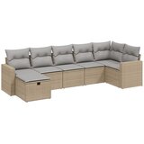  7-dijelni set vrtnih sofa s jastucima bež od poliratana | shoptok.hr