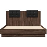  Okvir kreveta s uzglavljem LED boja smeđeg hrasta 120 x 190 cm | shoptok.hr