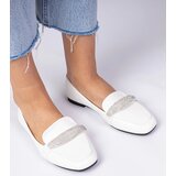 Gemre White women's loafers with rhinestones Kaletta | Shoptok.si