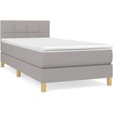  Krevet s oprugama i madracem svjetlosivi 100x200 cm od tkanine | shoptok.hr