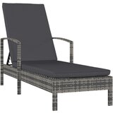 Maison Chic Ležalnik - Sončna ležalnik z naslonjali za roke poli ratan siv, (22043410) | Shoptok.si