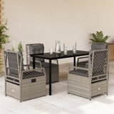  5-dijelni vrtni blagovaonski set od poliratana s jastucima sivi Siva 140 x 70 x 74 cm | shoptok.hr