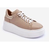 Boto Women's Leather Platform Sport Shoes Beige Lemar 10150 | shoptok.hr