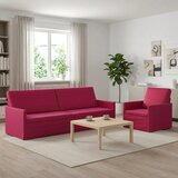  Set sofe 2 pcs Vinska crvena Baršun - boja crnog vina 1-Sjedalo + 3-Sjedalo (210 cm) | shoptok.hr
