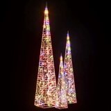 vidaXL Set akrilnih ukrasnih LED stožaca višebojni 60/90/120 cm | shoptok.hr