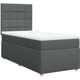 vidaXL Krevet s oprugama i madracem tamnosivi 90 x 190 cm od tkanine | shoptok.hr