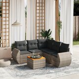  6-dijelni set vrtnih sofa od poliratana s jastucima sivi | shoptok.hr