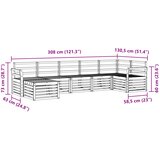  Set vanjskih sofa 7 kom. Prirodna 308 x 130,5 x 73 cm | shoptok.hr