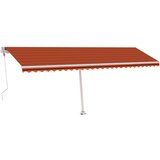 vidaXL Avtomatska tenda LED + senzor 600x300 cm oranžna/rjava Cene