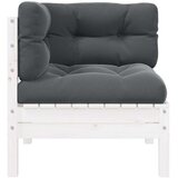  Kutna vrtna sofa s jastucima bijela od masivne borovine | shoptok.hr
