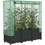 Maison Chic Visoka greda - Greda - Cvetlični Lonec s prevleko za rastlinjak videz ratana 120x40x138cm, (21789990) | Shoptok.si