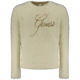 Guess Jeans pulover za djevojčice s vezom i &amp;scaron;ljokicama bijeli Slike