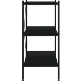 vidaXL 3-nadstropni regal s policami črn 80x40x92 cm | Shoptok.si