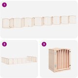 vidaXL Ograda za pse z vrati zložljiva 15 panelov 750 cm topolovina | Shoptok.si