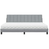 Krevet s madracem Hanko svjetlosivi 200 x 200 cm od tkanine | Eponuda.com