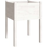 vidaXL vrtne sadilice 2 kom bijele 50 x 50 x 70 cm od masivne borovine | shoptok.hr