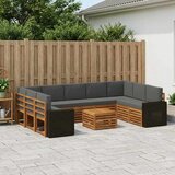  Setovi sofa 10 pcs Prirodna i antracit Čvrsto drvo akacije | shoptok.hr