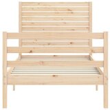 Okvir kreveta s uzglavljem 3FT za jednu osobu od masivnog drva | shoptok.hr
