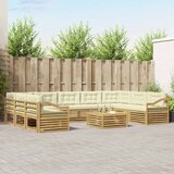  Set vanjskih sofa s jastukom 10 pcs Bijela i krem Poliester | Eponuda.com